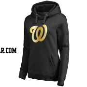 Women's Washington Nationals Gold Collection Pullover Hoodie - Black