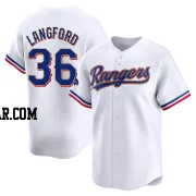 Wyatt Langford Men's Texas Rangers Gold Limited White 2024 Collection Jersey