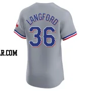 Wyatt Langford Men's Texas Rangers Gray Elite Road Jersey