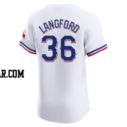 Wyatt Langford Men's Texas Rangers White Elite Home Jersey