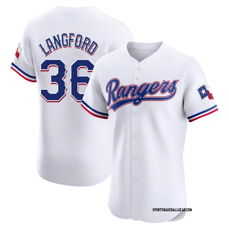 Wyatt Langford Men's Texas Rangers White Elite Home Jersey