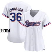 Wyatt Langford Women's Texas Rangers Gold Limited White 2024 Collection Jersey