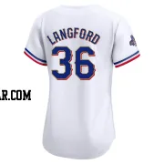 Wyatt Langford Women's Texas Rangers Gold Limited White 2024 Collection Jersey