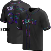 Wyatt Langford Youth Texas Rangers Black Holographic Replica Alternate Jersey