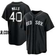 Wyatt Mills Men's Boston Red Sox Black/White Replica Jersey