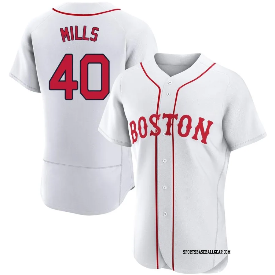 Wyatt Mills Men's Boston Red Sox White Authentic 2021 Patriots' Day Jersey