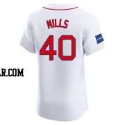 Wyatt Mills Men's Boston Red Sox White Elite Home Patch Jersey