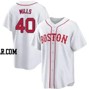 Wyatt Mills Men's Boston Red Sox White Replica 2021 Patriots' Day Jersey