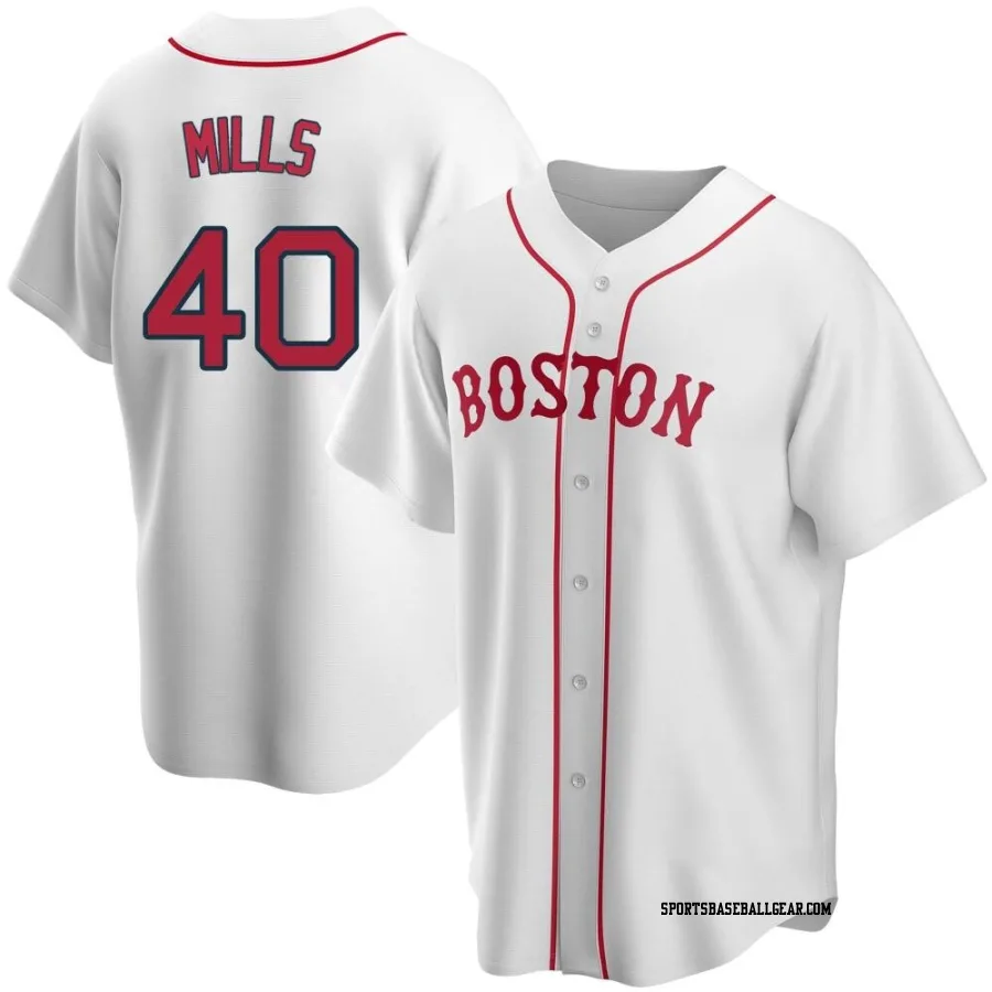 Wyatt Mills Men's Boston Red Sox White Replica Alternate Jersey