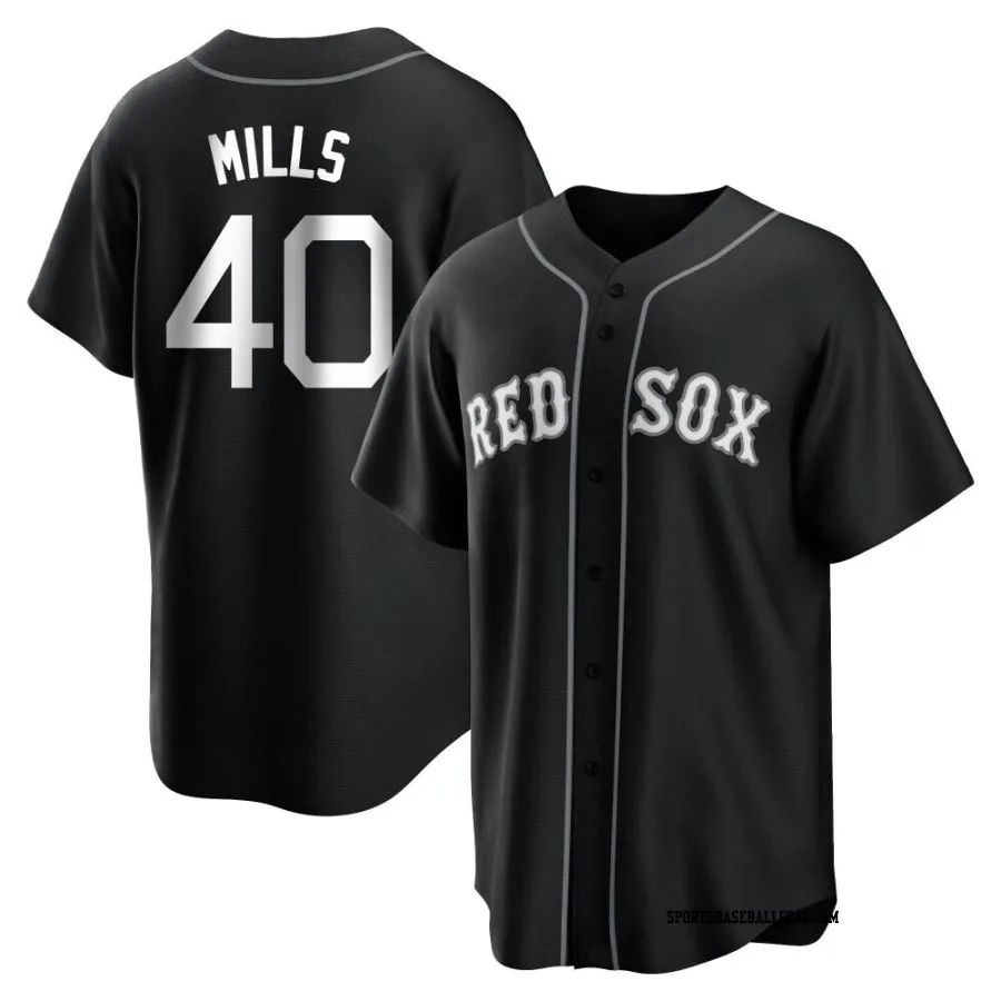 Wyatt Mills Youth Boston Red Sox Black/White Replica Jersey