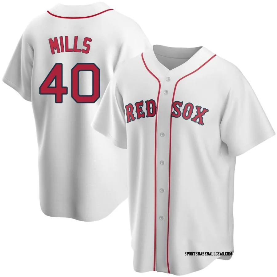 Wyatt Mills Youth Boston Red Sox White Replica Home Jersey