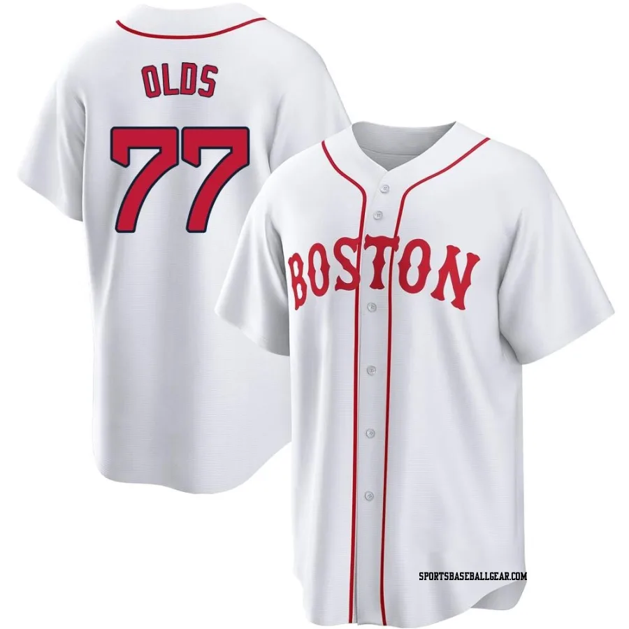 Wyatt Olds Men's Boston Red Sox White Replica 2021 Patriots' Day Jersey