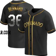 Wynton Bernard Men's Colorado Rockies Black Golden Replica Alternate Jersey