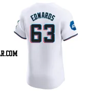 Xavier Edwards Men's Miami Marlins White Elite Home Patch Jersey