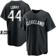 Xzavion Curry Men's Cleveland Guardians Black/White Replica Jersey