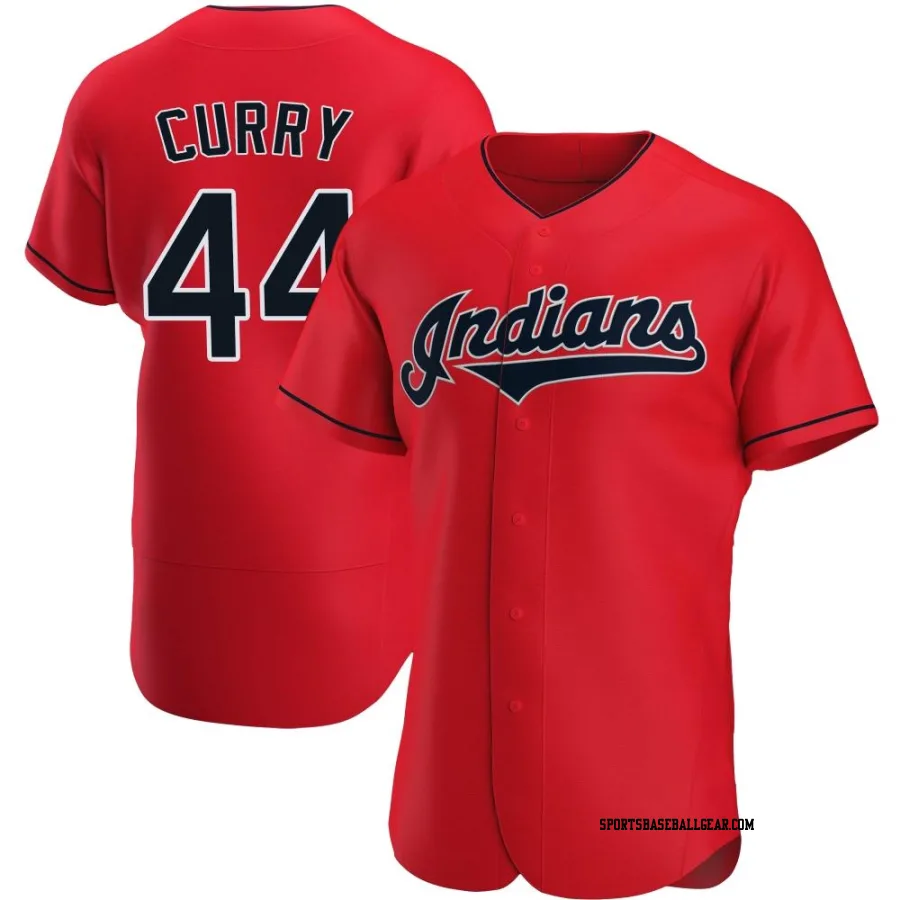 Xzavion Curry Men's Cleveland Guardians Red Authentic Alternate Jersey