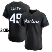 Xzavion Curry Men's Miami Marlins Black Elite Alternate Vapor Premier Jersey