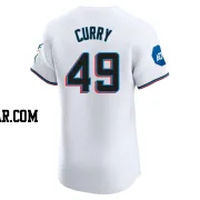 Xzavion Curry Men's Miami Marlins White Elite Home Patch Jersey