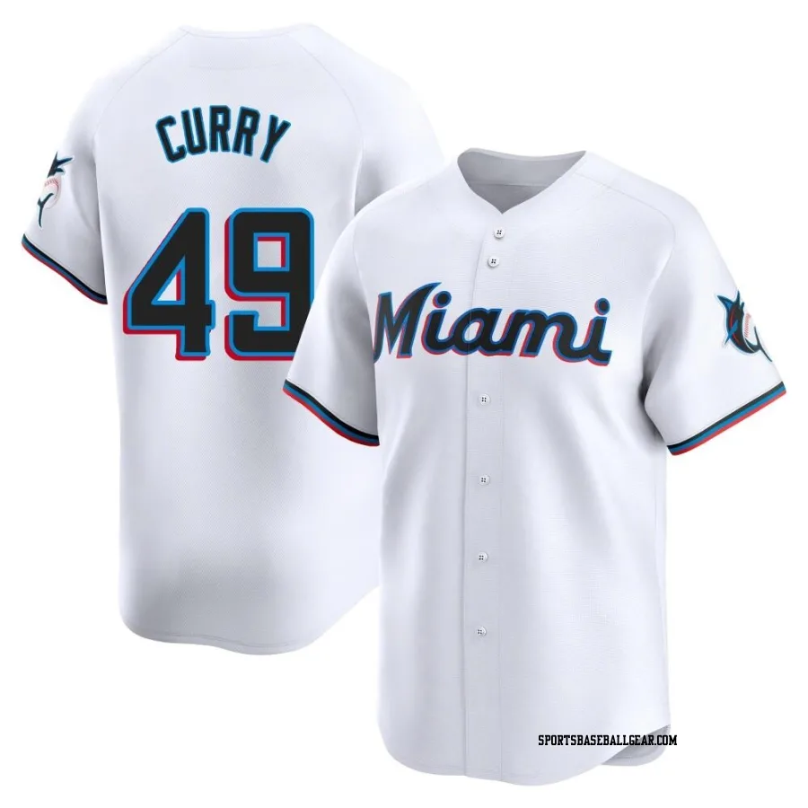 Xzavion Curry Men's Miami Marlins White Limited Home Jersey