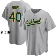 Yacksel Rios Men's Oakland Athletics Gray Replica Road Jersey