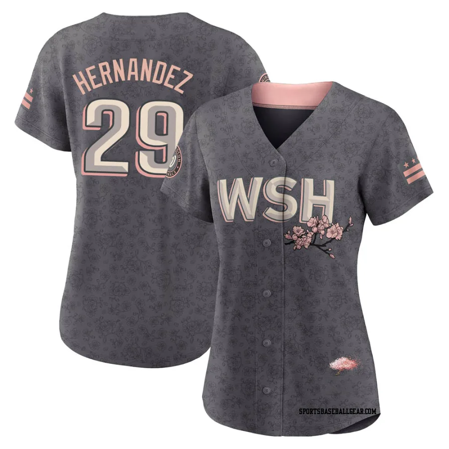 Yadiel Hernandez Women's Washington Nationals Gray Authentic 2022 City Connect Jersey