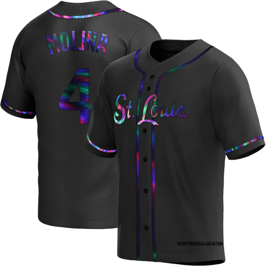 Yadier Molina Men's St. Louis Cardinals Black Holographic Replica Alternate Jersey