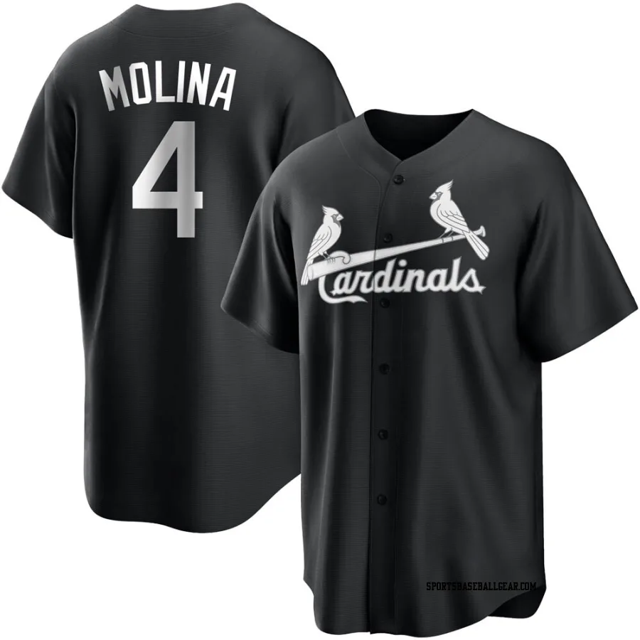 Yadier Molina Men's St. Louis Cardinals Black/White Replica Jersey