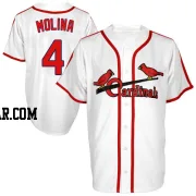 Yadier Molina Men's St. Louis Cardinals White Authentic Throwback Jersey