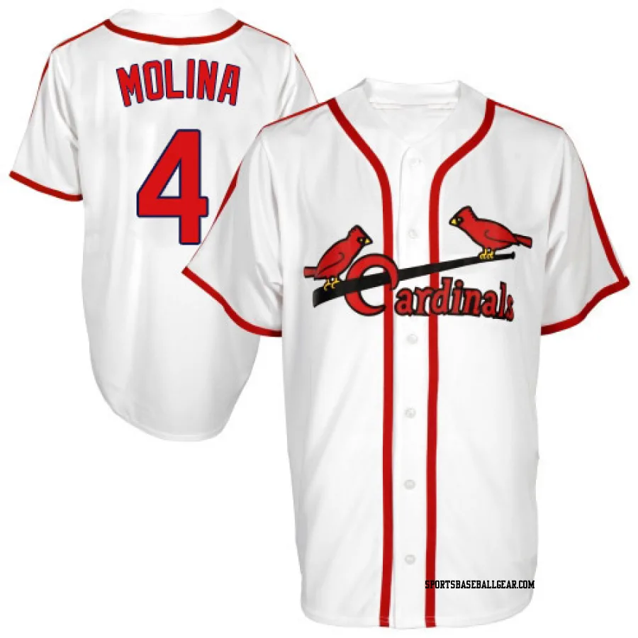 Yadier Molina Men's St. Louis Cardinals White Authentic Throwback Jersey