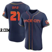 Yainer Diaz Men's Houston Astros Navy Authentic 2022 City Connect Jersey