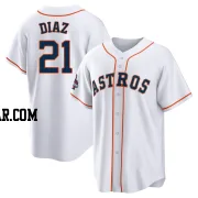 Yainer Diaz Men's Houston Astros White Replica 2022 World Series Champions Home Jersey