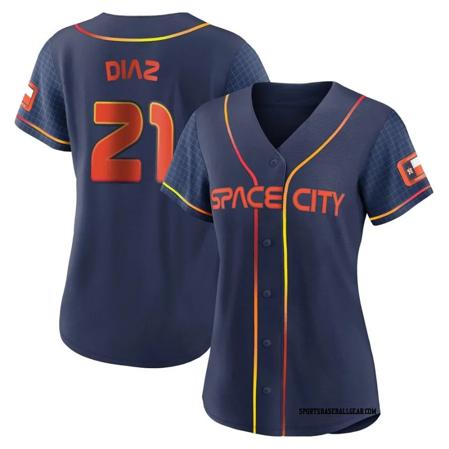 Yainer Diaz Women's Houston Astros Navy Authentic 2022 City Connect Jersey