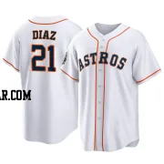 Yainer Diaz Youth Houston Astros White Replica 2022 World Series Home Jersey