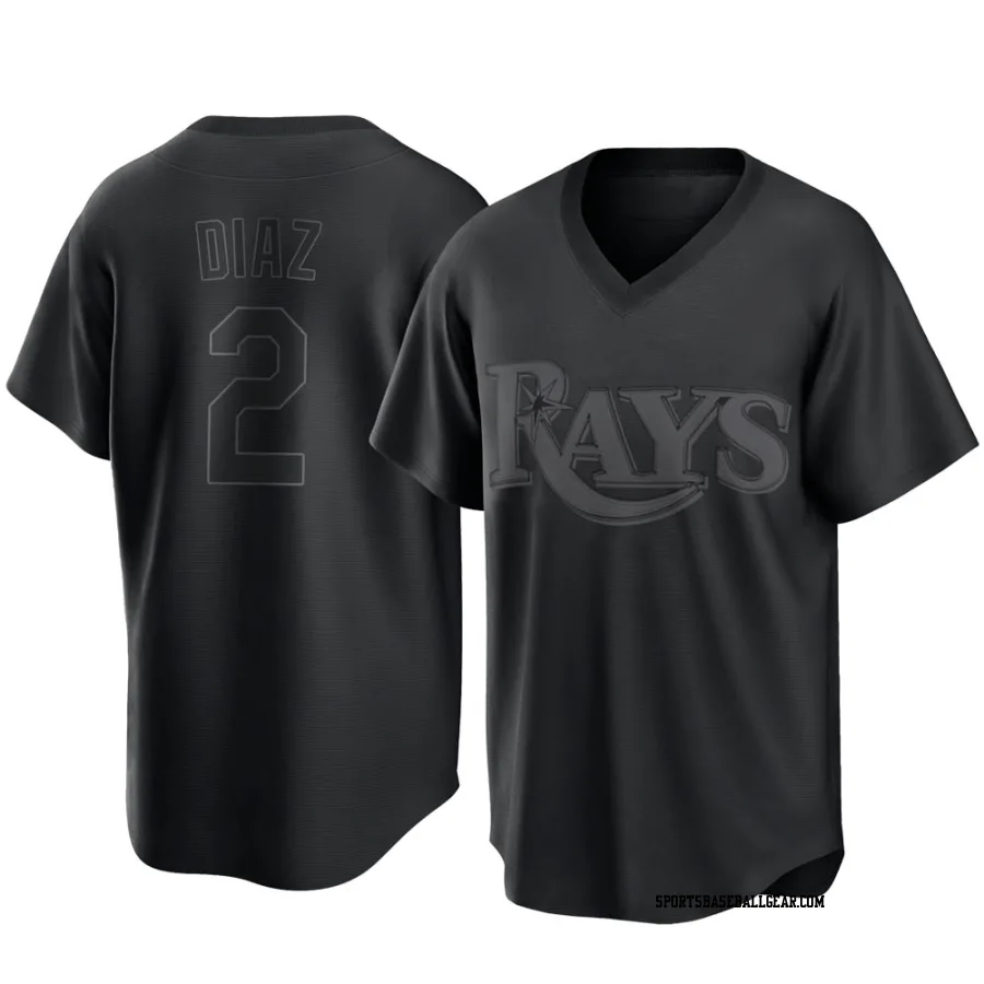 Yandy Diaz Men's Tampa Bay Rays Black Replica Pitch Fashion Jersey