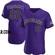 Yanquiel Fernandez Men's Colorado Rockies Purple Authentic Alternate Jersey