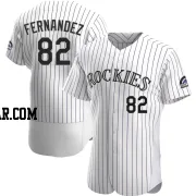 Yanquiel Fernandez Men's Colorado Rockies White Authentic Home Jersey