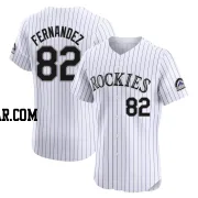 Yanquiel Fernandez Men's Colorado Rockies White Elite Home Jersey