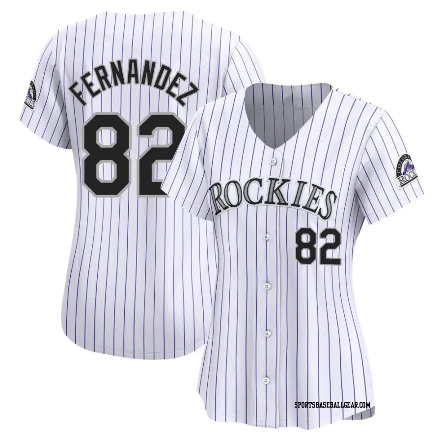 Yanquiel Fernandez Women's Colorado Rockies White Limited Home Jersey