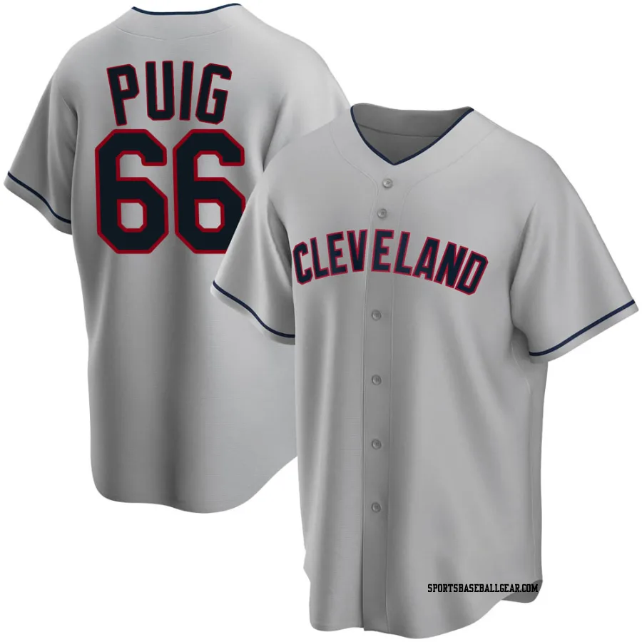 Yasiel Puig Men's Cleveland Guardians Gray Replica Road Jersey