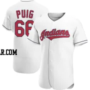 Yasiel Puig Men's Cleveland Guardians White Authentic Home Jersey