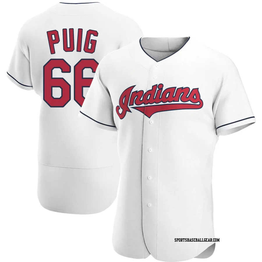 Yasiel Puig Men's Cleveland Guardians White Authentic Home Jersey