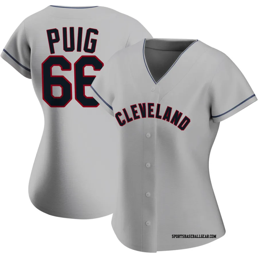 Yasiel Puig Women's Cleveland Guardians Gray Authentic Road Jersey