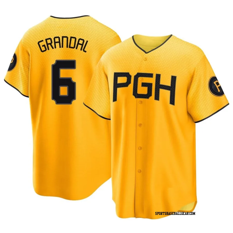 Yasmani Grandal Men's Pittsburgh Pirates Gold Replica 2023 City Connect Jersey