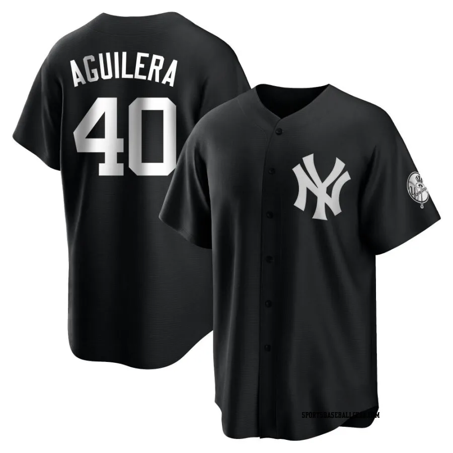 Yedrinson Aguilera Men's New York Yankees Black/White Replica Jersey