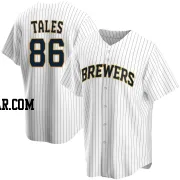 Yeferson Tales Youth Milwaukee Brewers White Replica Home Jersey