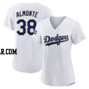 Yency Almonte Women's Los Angeles Dodgers White/Gold Authentic 2021 Gold Program Player Jersey