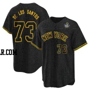 Yerry de los Santos Men's New York Yankees Black Replica Snake Skin City 2024 World Series Jersey