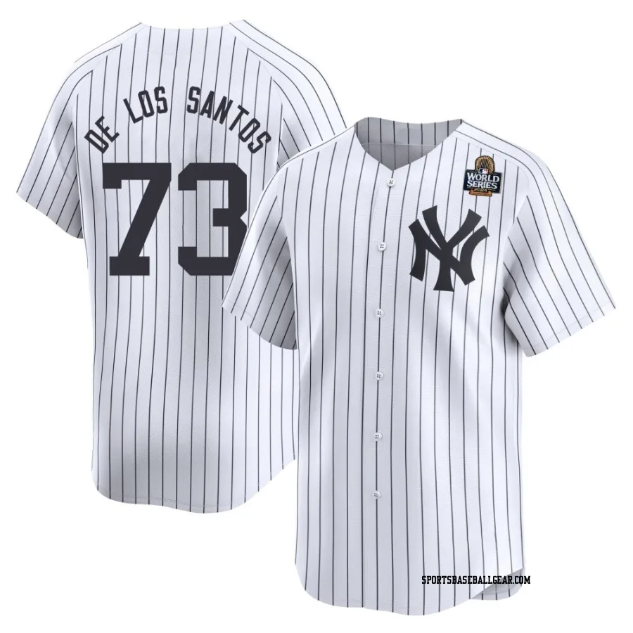 Yerry de los Santos Men's New York Yankees White Limited Yankee Home 2024 World Series Jersey