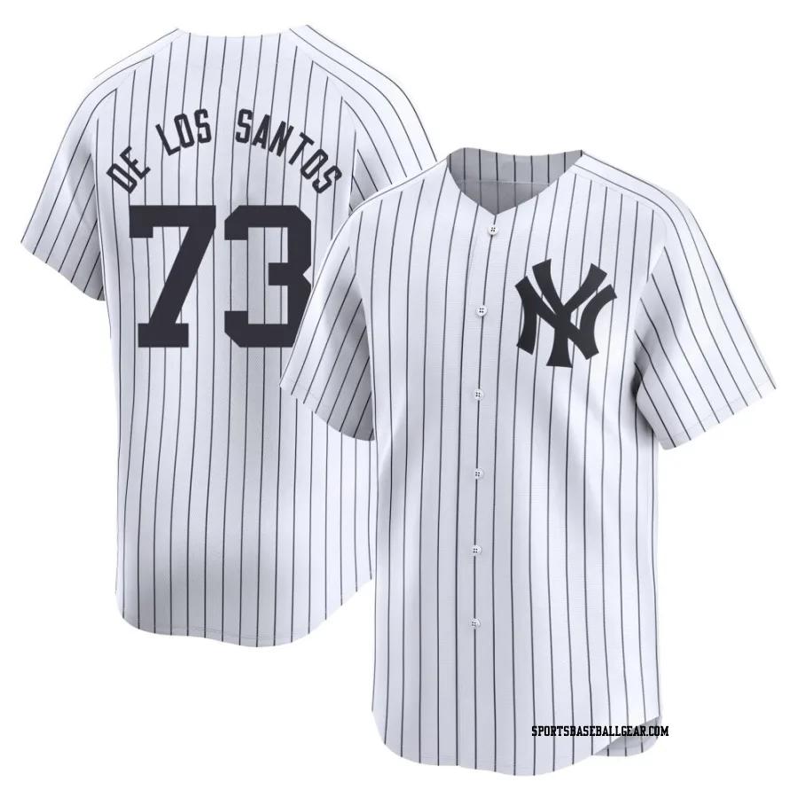 Yerry de los Santos Men's New York Yankees White Limited Yankee Home Jersey