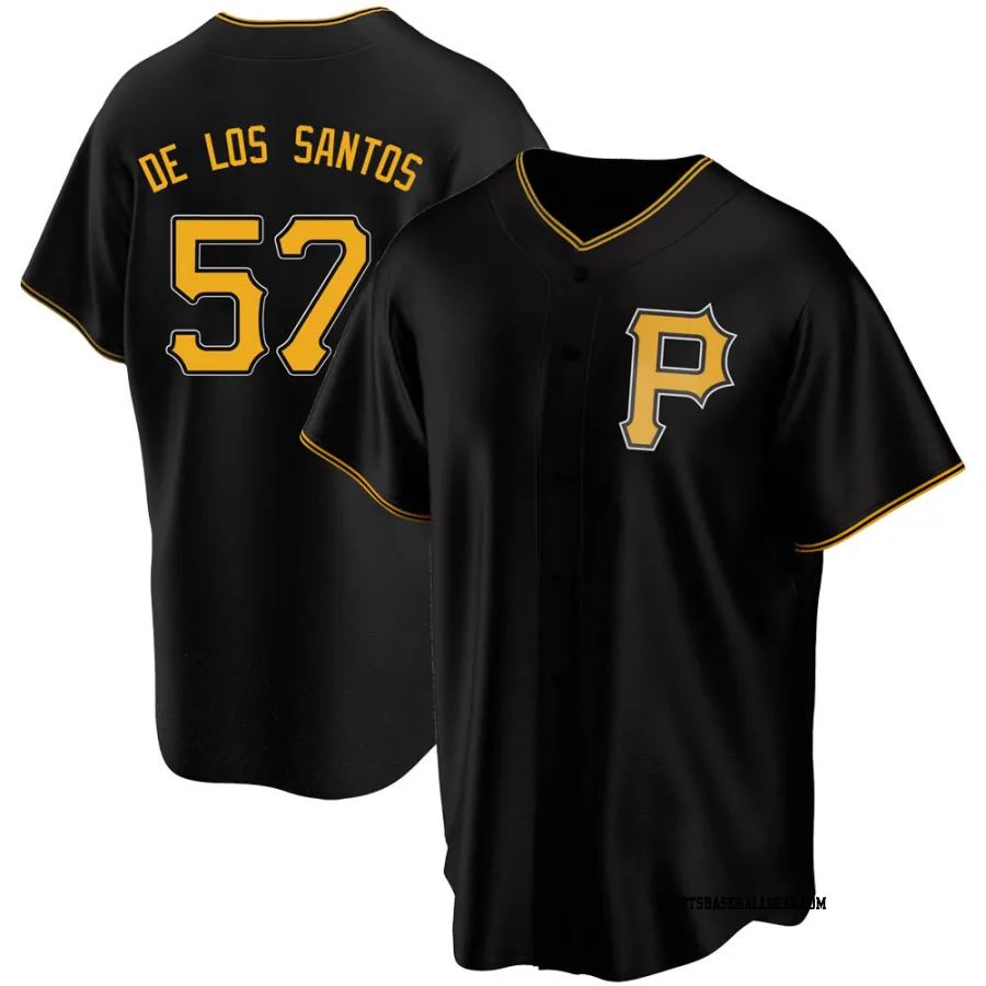 Yerry De Los Santos Men's Pittsburgh Pirates Black Replica Alternate Jersey